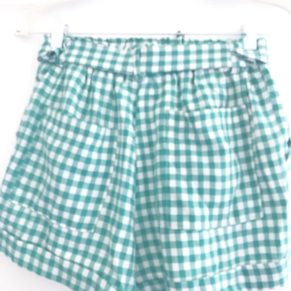 Women gingham blue turquoise green shorts size xsmall - Picture 7 of 11